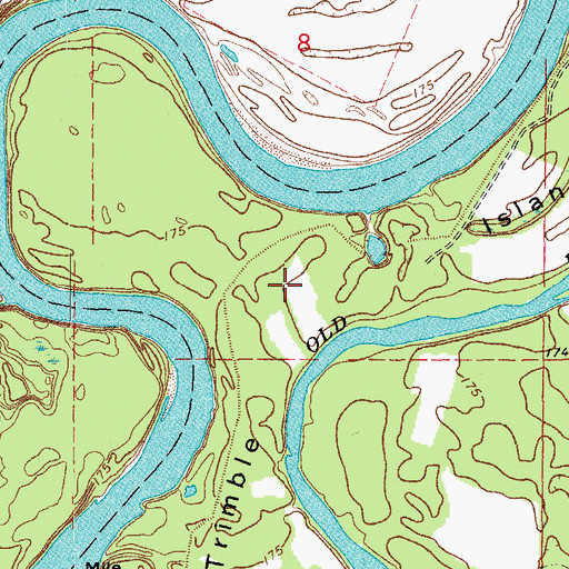 Topographic Map of Trimble Island, AR
