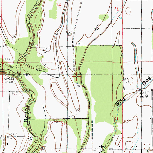 Topographic Map of Dry Fork Creek, LA