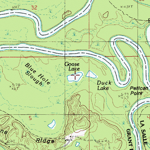 Topographic Map of Goose Lake, LA