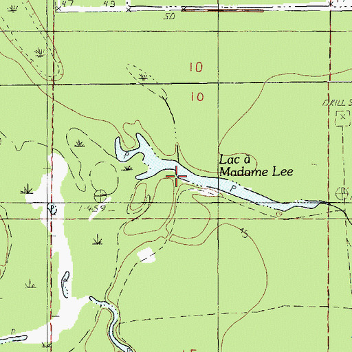 Topographic Map of Grande Coule, LA