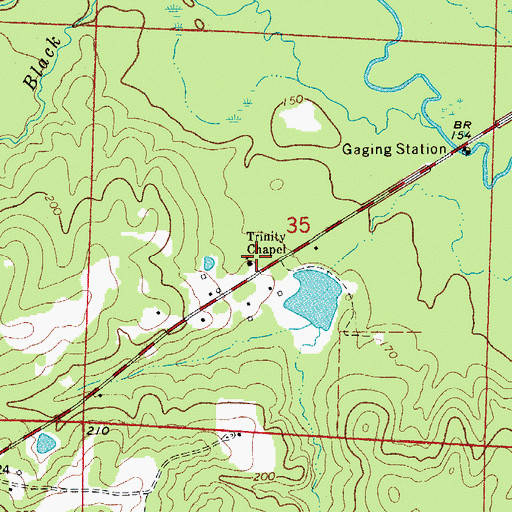 Topographic Map of Trinity Chapel, AR