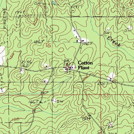 Topographic Map of Cotton Plant, LA