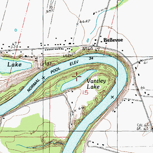 Topographic Map of Vantley Lake, LA