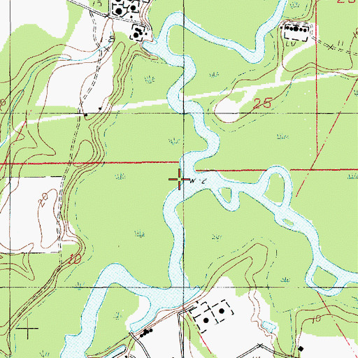 Topographic Map of Bayou des Cannes, LA