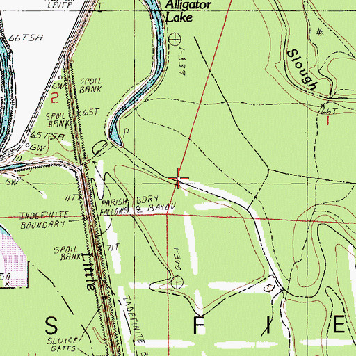 Topographic Map of Alligator Lake, LA