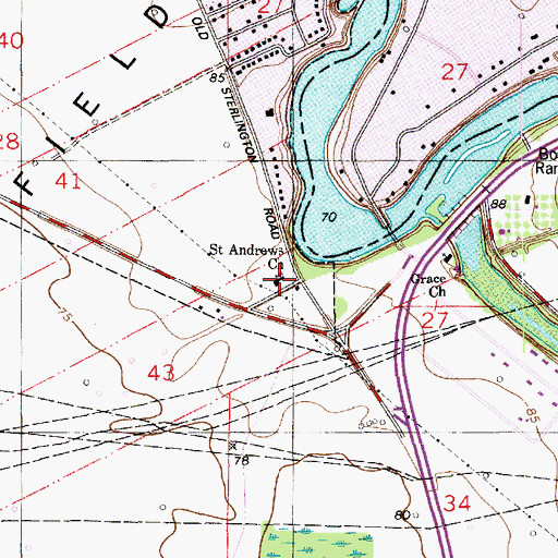 Topographic Map of Saint Andrews Methodist Church, LA