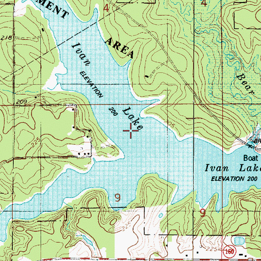 Topographic Map of Ivan Lake, LA