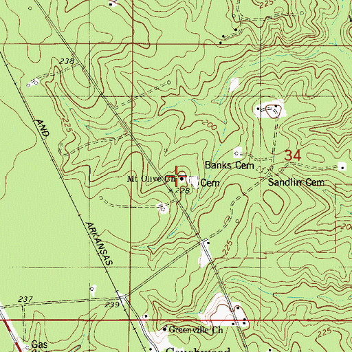 Topographic Map of Mount Olive Church, LA