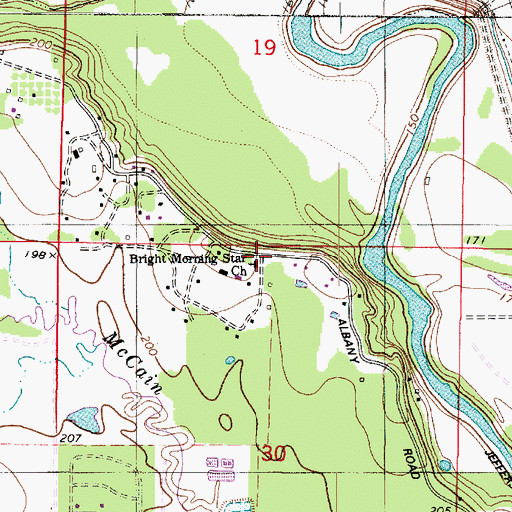 Topographic Map of Bright Morning Star Baptist Church, LA