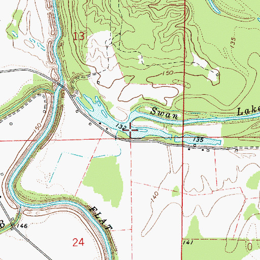 Topographic Map of Twin Hole, LA