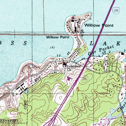 Topographic Map of Lakeview United Methodist Church, LA