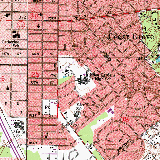Topographic Map of CADDO PARISH MIDDLE MAGNET SCHOOL, LA