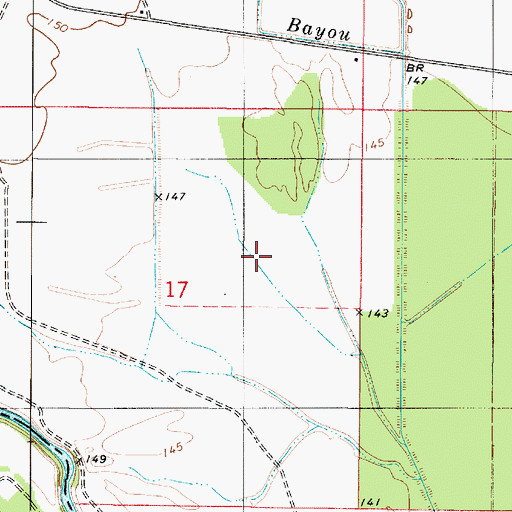 Topographic Map of Caspiana Gas Field, LA