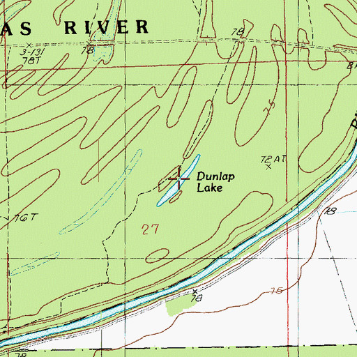 Topographic Map of Dunlap Lake, LA