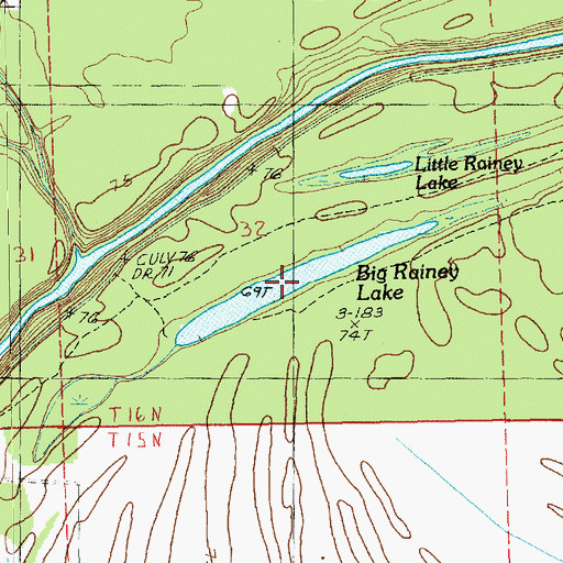 Topographic Map of Big Rainey Lake, LA