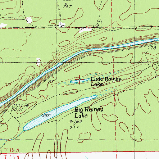 Topographic Map of Little Rainey Lake, LA