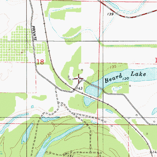 Topographic Map of Linsberry (historical), LA