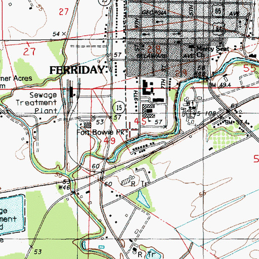 Topographic Map of Fort Bowie Park, LA