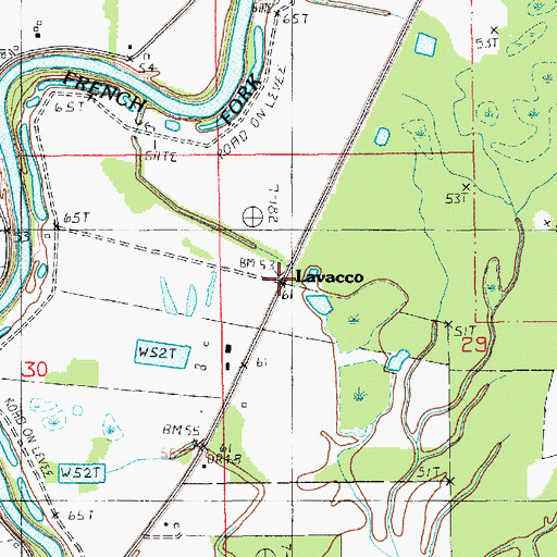 Topographic Map of Lavacco, LA