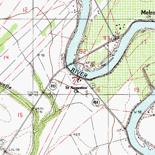 Topographic Map of Saint Augustine Church, LA