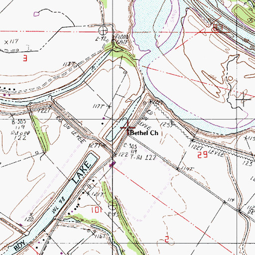 Topographic Map of Bethel Church, LA