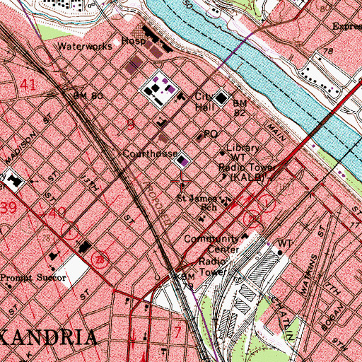 Topographic Map of Shiloh Baptist Church, LA