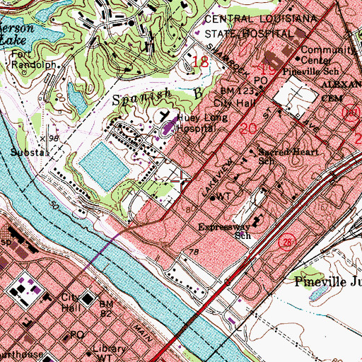 Topographic Map of Episcopal Church of the Western Diocese of Louisiana, LA