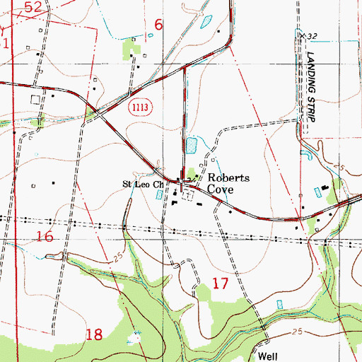 Topographic Map of Roberts Cove, LA