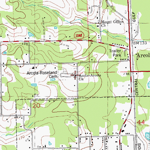 Topographic Map of Amite-Arcola Church, LA