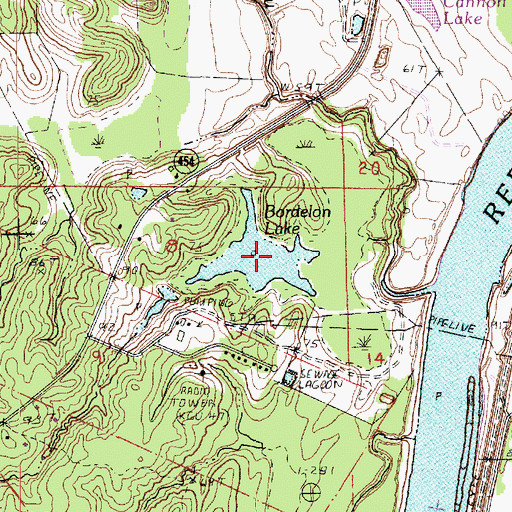 Topographic Map of Bordelon Lake, LA