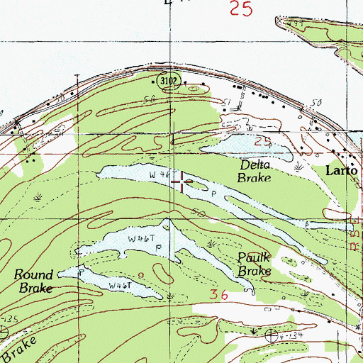 Topographic Map of Delta Brake, LA