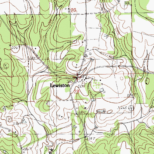 Topographic Map of Lewiston, LA