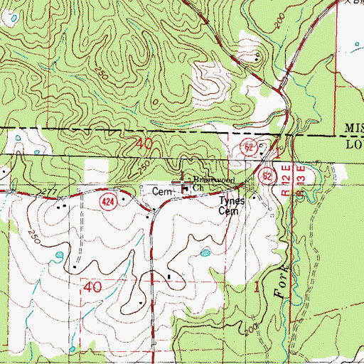 Topographic Map of Briarwood Baptist Church, LA