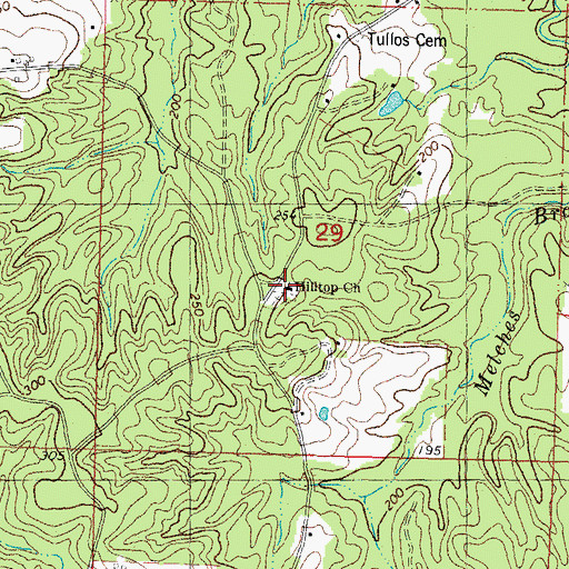 Topographic Map of Hilltop Church, LA