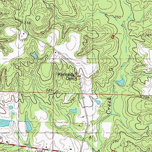 Topographic Map of Kennedy Cemetery, LA