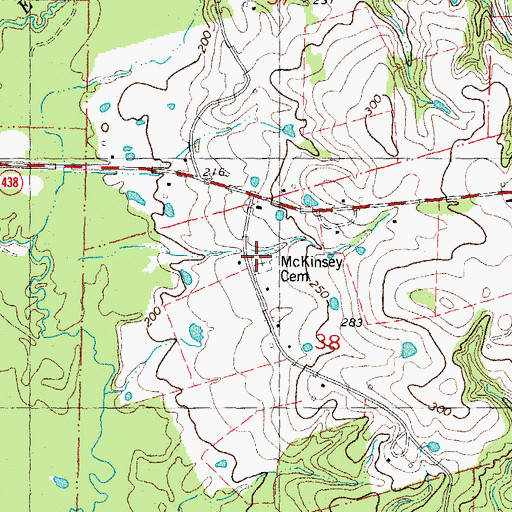 Topographic Map of McKinsey Cemetery, LA