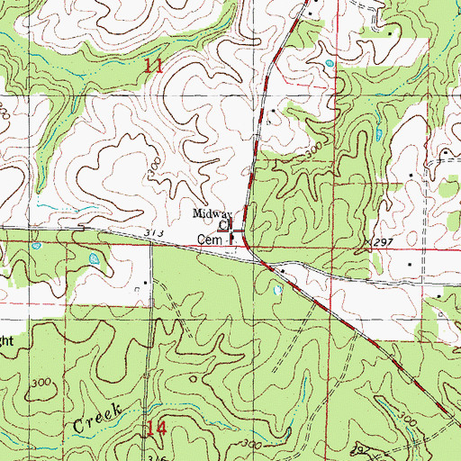 Topographic Map of Midway Missionary Baptist Church, LA