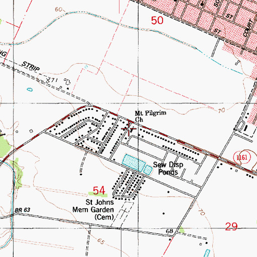Topographic Map of Mount Pilgrim Baptist Church, LA