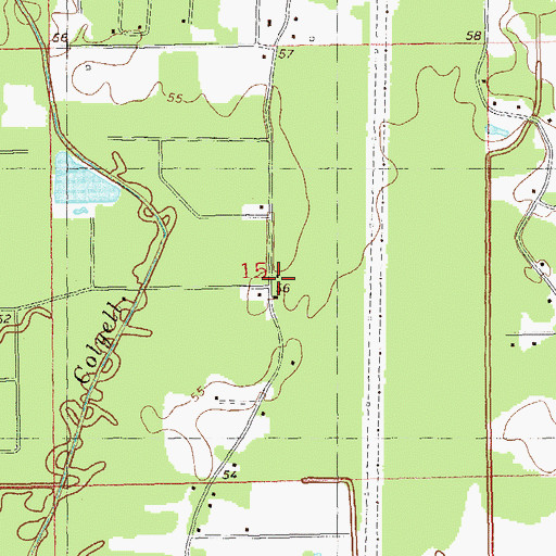 Topographic Map of Mount Olive Baptist Church, LA