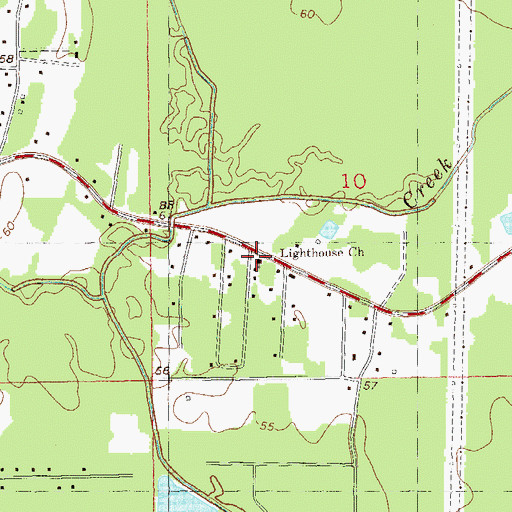 Topographic Map of Lighthouse Church, LA