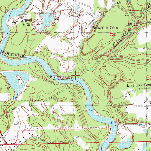 Topographic Map of Clayton Bayou, LA
