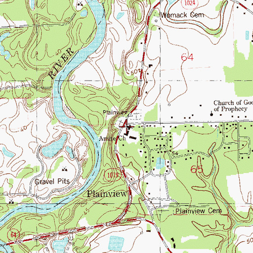 Topographic Map of Amite Baptist Church, LA