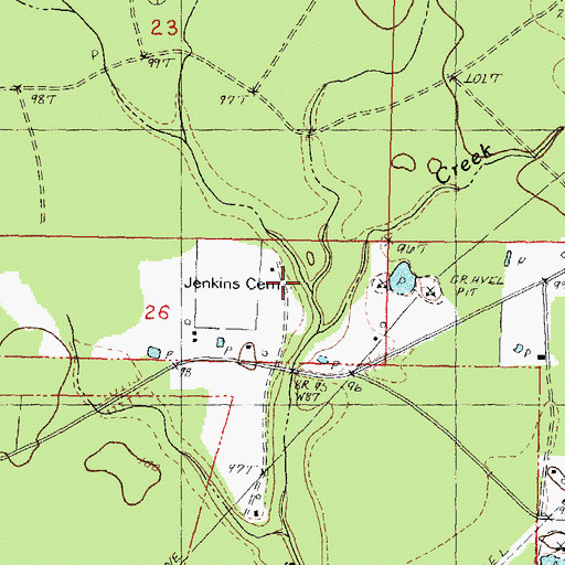Topographic Map of Jenkins Cemetery, LA