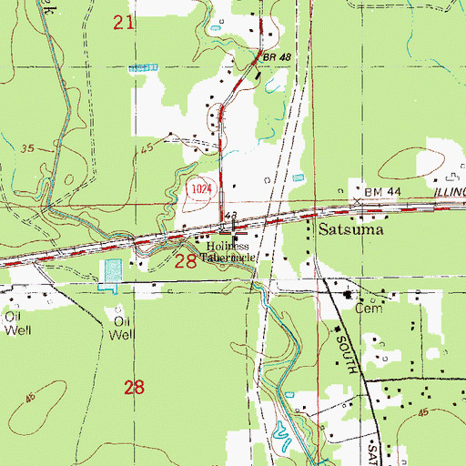 Topographic Map of Holiness Tabernacle, LA