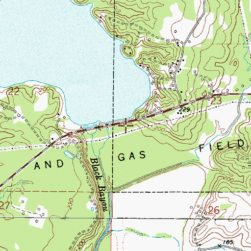 Topographic Map of Black Bayou Dam, LA
