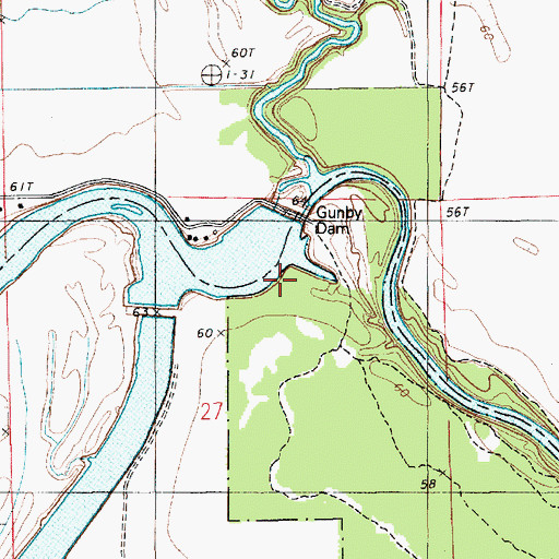 Topographic Map of Boeuf River Dam Mile 51, LA