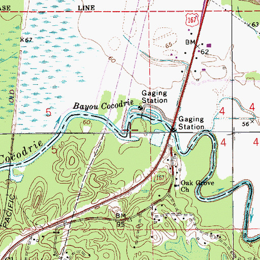 Topographic Map of Bayou Cocodrie Dam, LA