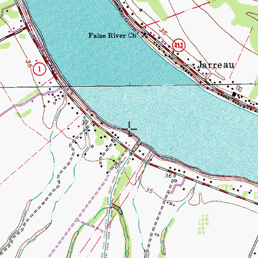 Topographic Map of False River, LA