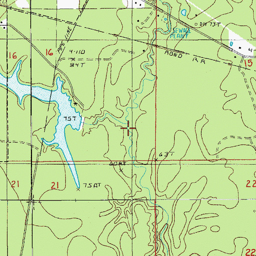 Topographic Map of Georgetown Water Supply, LA