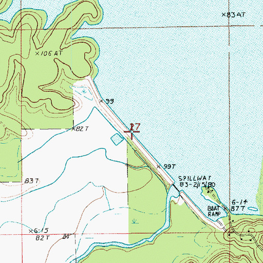 Topographic Map of Iatt Lake Dam, LA